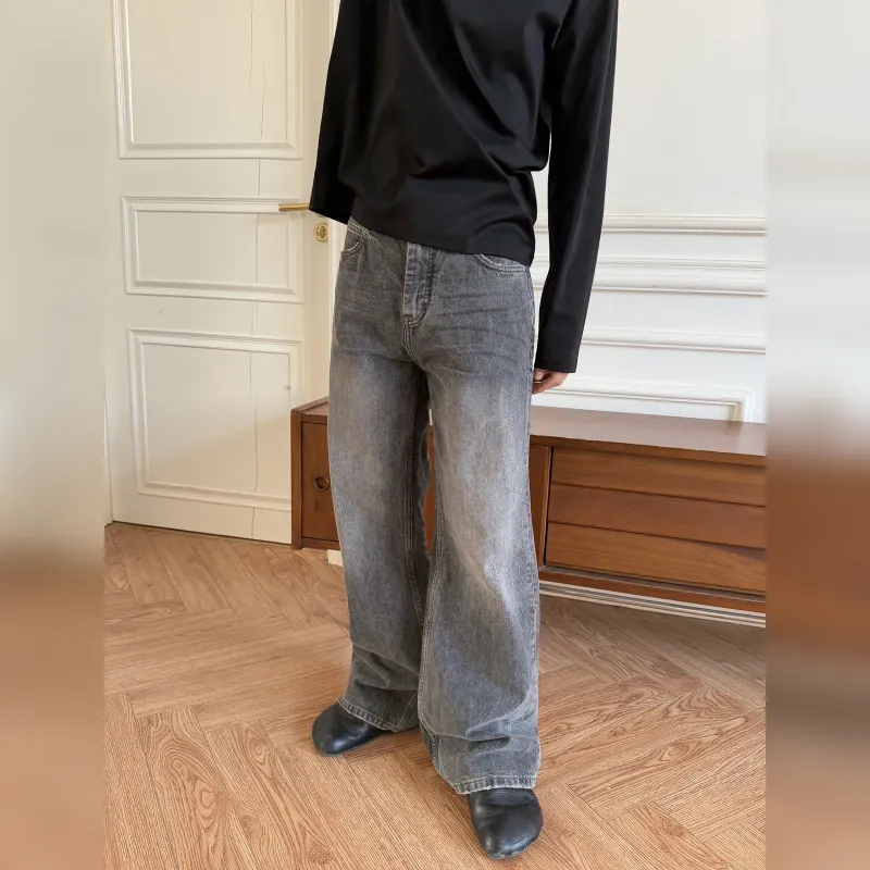 Haonanhuang Jeans Unisex Gray-4