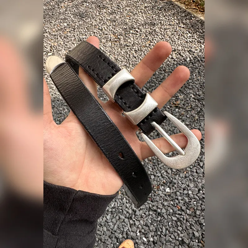 Haonanhuang Top Grain Cow Leather Belts Unisex 2.5cm-2
