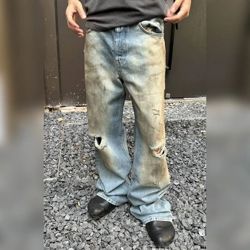 Haonanhuang Jeans Unisex Blue-4