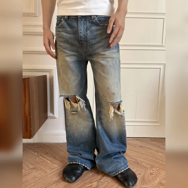 Haonanhuang Jeans Unisex Blue-1