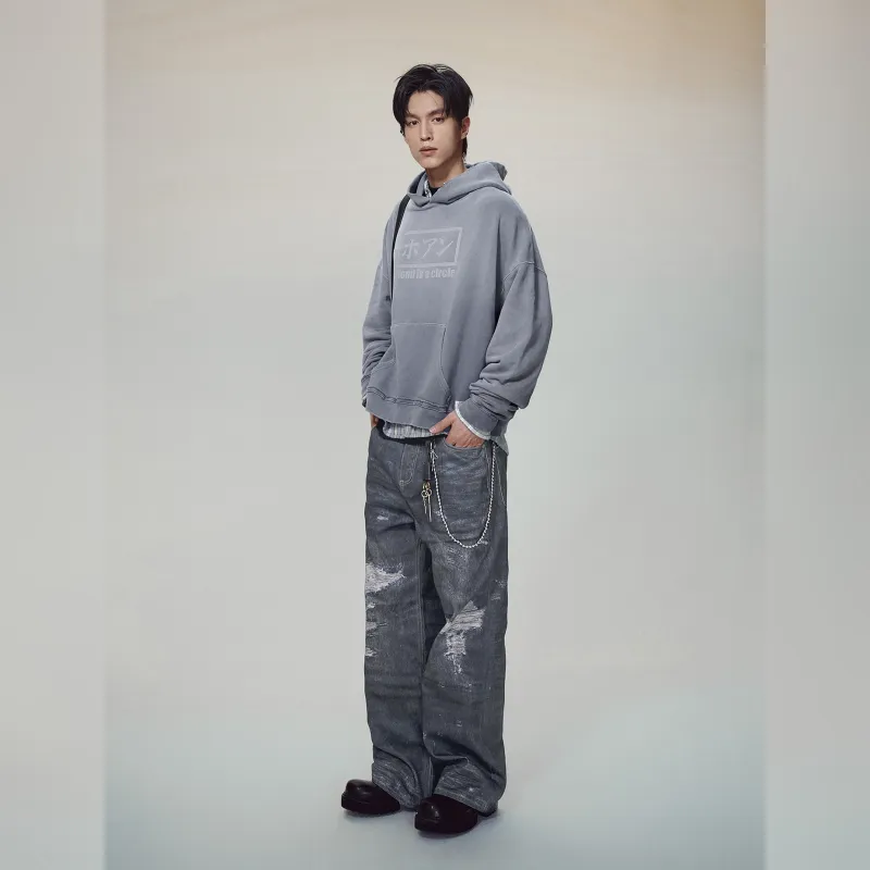 Haonanhuang Jeans Unisex Blue-4