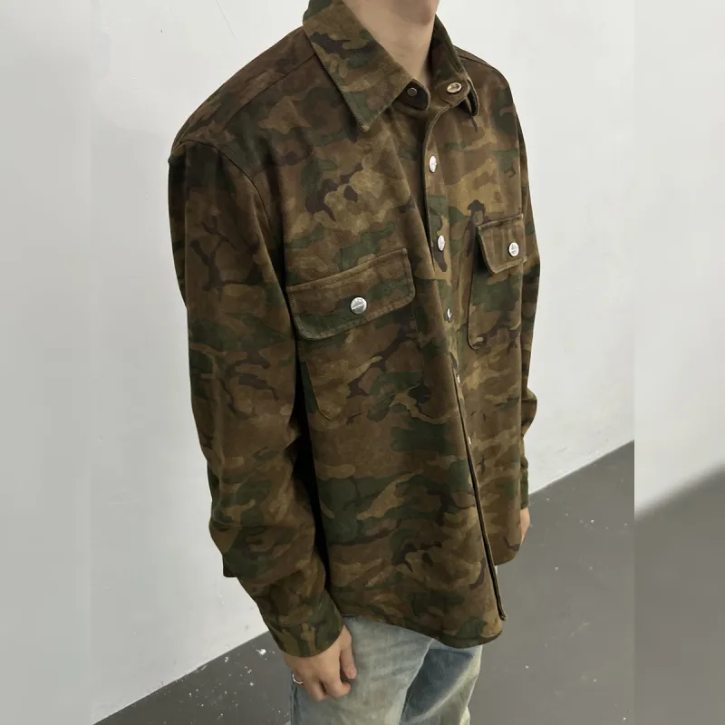 Haonanhuang Shirt Unisex Yellow Green Camouflage-3