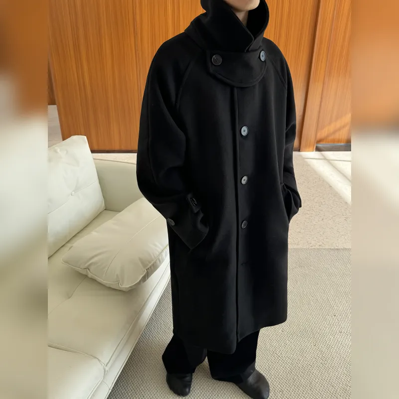 Haonanhuang Velvet feel Coat Unisex Black-1