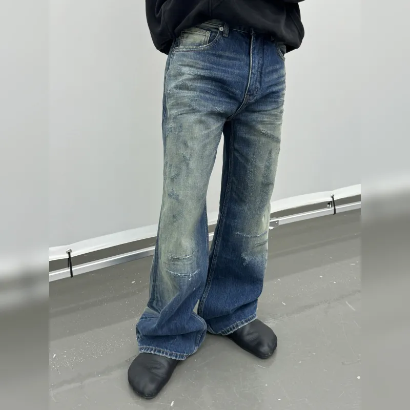 Haonanhuang Jeans Unisex Blue-3