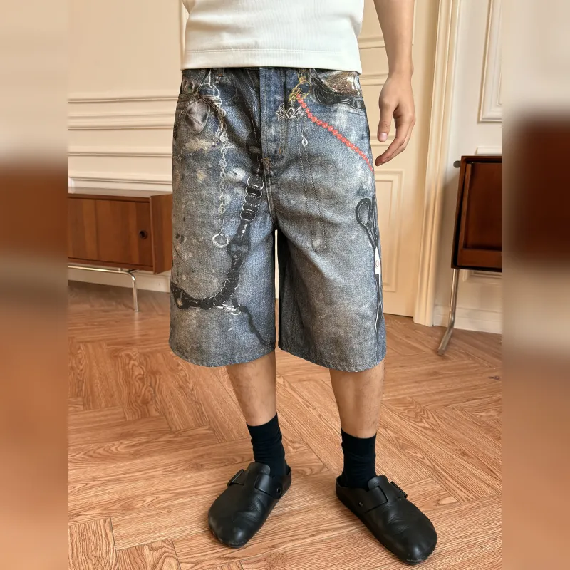 Haonanhuang Denim Shorts Unisex-2