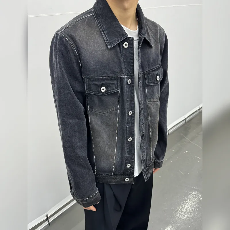 Haonanhuang Denim Jacket Unisex Black-2