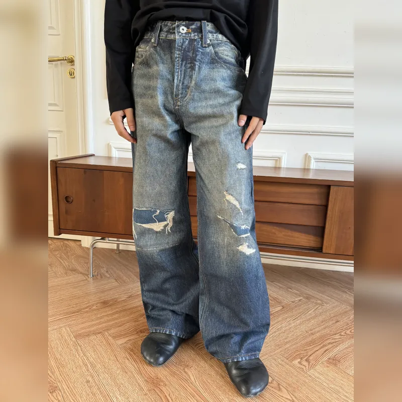 Haonanhuang Jeans Unisex Blue-2