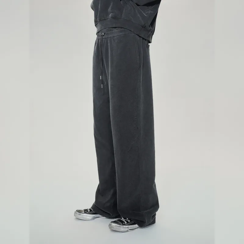 Haonanhuang Casual Pants Unisex Washed Gray-2
