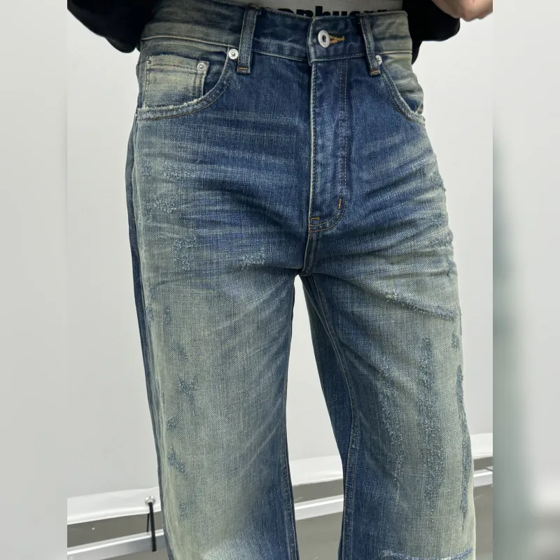 Haonanhuang Jeans Unisex Blue-4