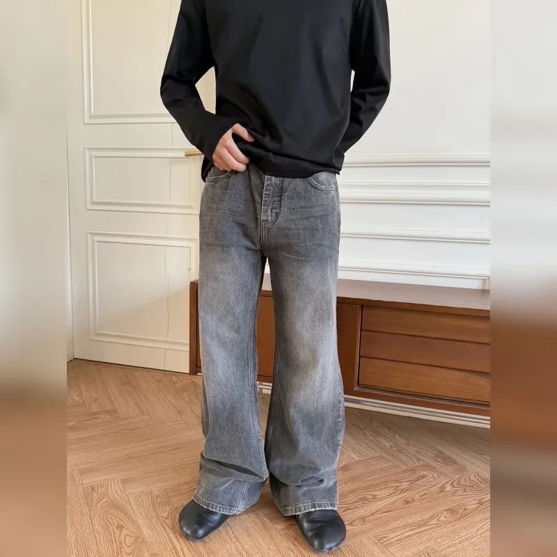 Haonanhuang Jeans Unisex Gray-3