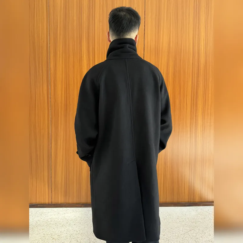 Haonanhuang Velvet feel Coat Unisex Black-4