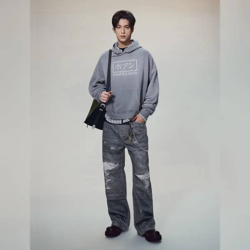Haonanhuang Jeans Unisex Blue-3