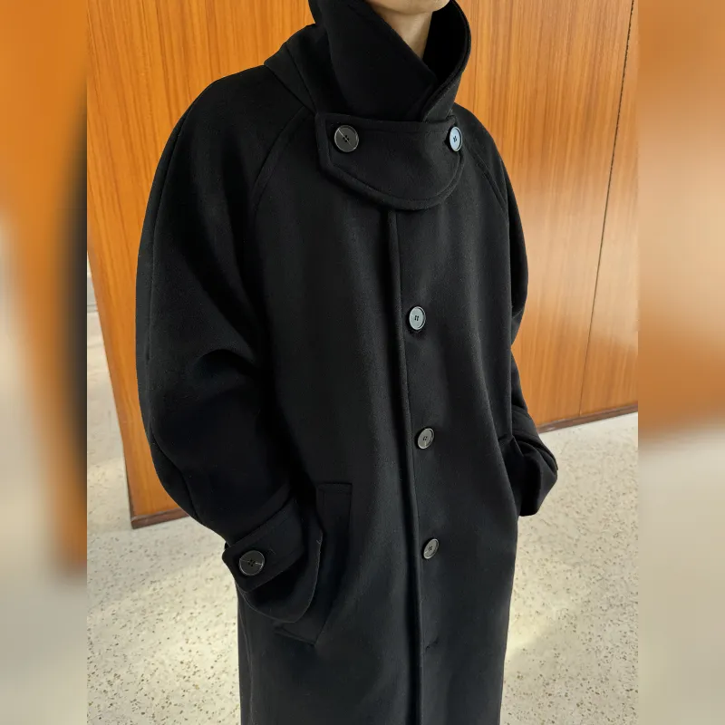 Haonanhuang Velvet feel Coat Unisex Black-2