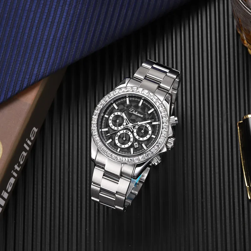 Dulunwe Automatic Mechanical Movement Stainless Steel Watchband Watch Men's Watches White Dial-4