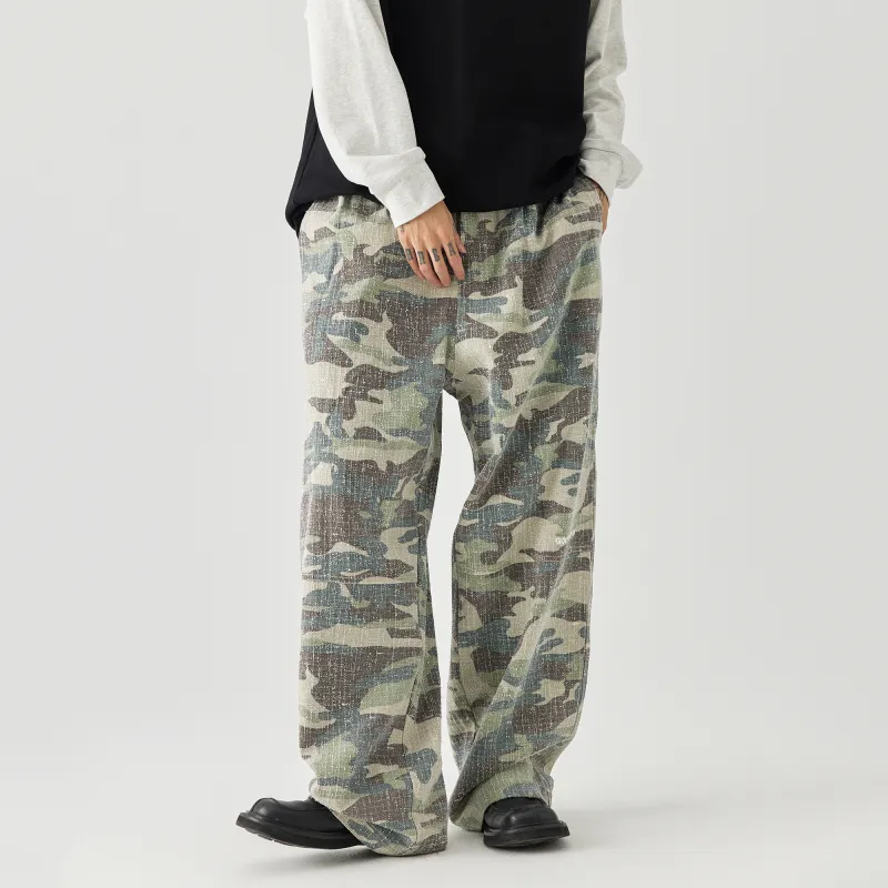 GOLFCROSS Casual Pants Unisex Green Camouflage-5