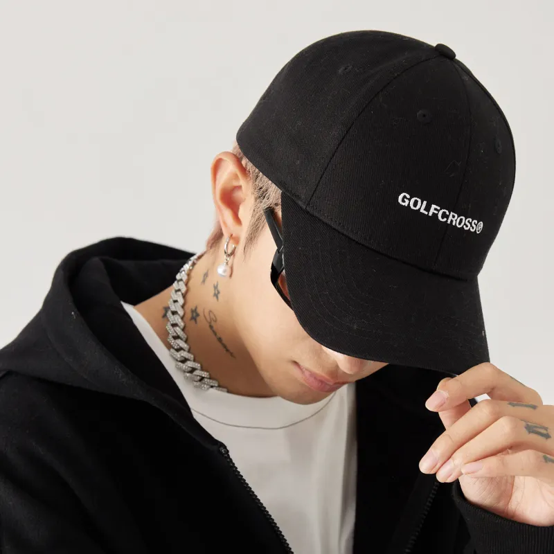 GOLFCROSS Cotton Baseball Caps Unisex Black-2