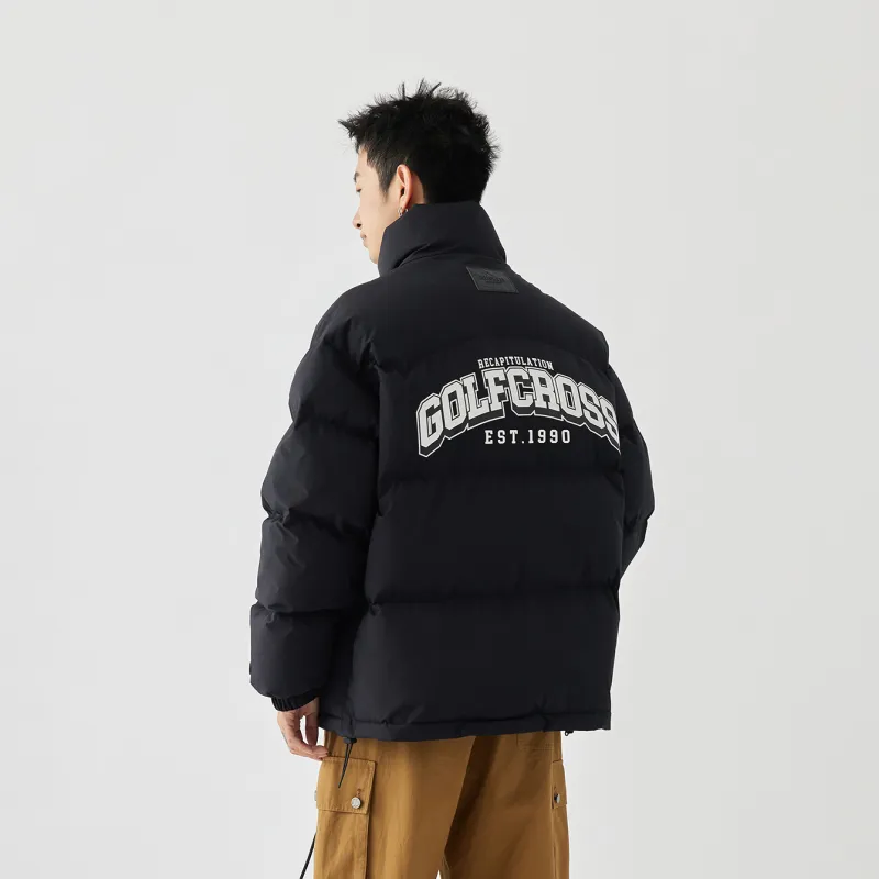 GOLFCROSS Puffer Jacket Coat Unisex Black/White-4