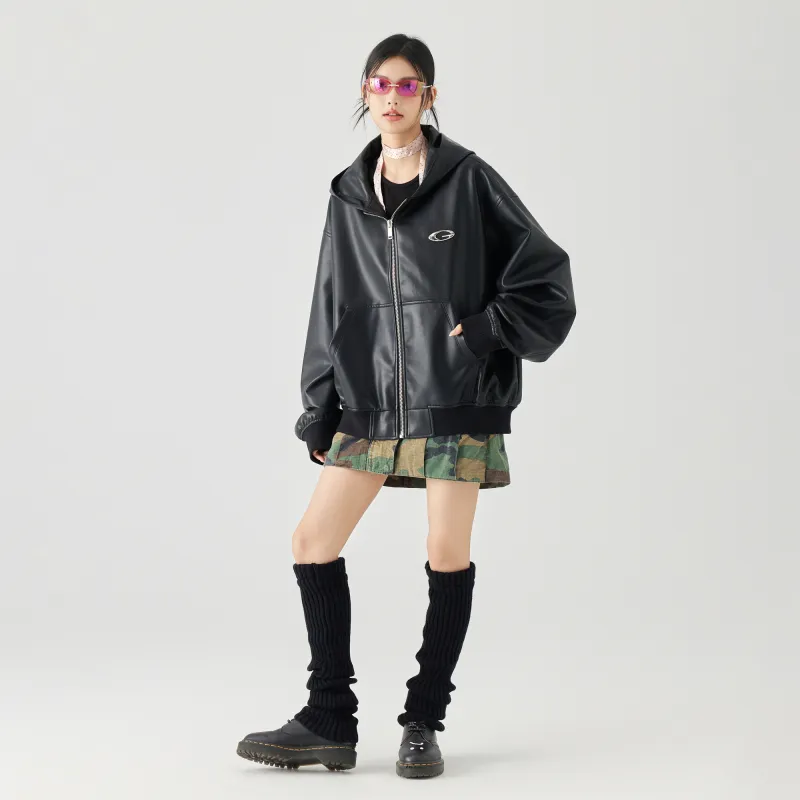 GOLFCROSS Leather Jacket Coat Unisex Black-5