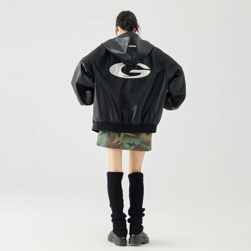 GOLFCROSS Leather Jacket Coat Unisex Black-6