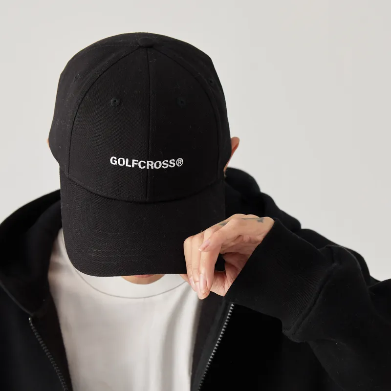 GOLFCROSS Cotton Baseball Caps Unisex Black-3