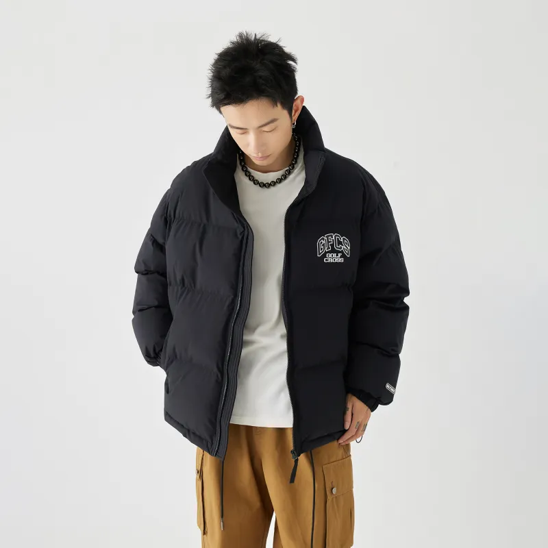 GOLFCROSS Puffer Jacket Coat Unisex Black/White-5