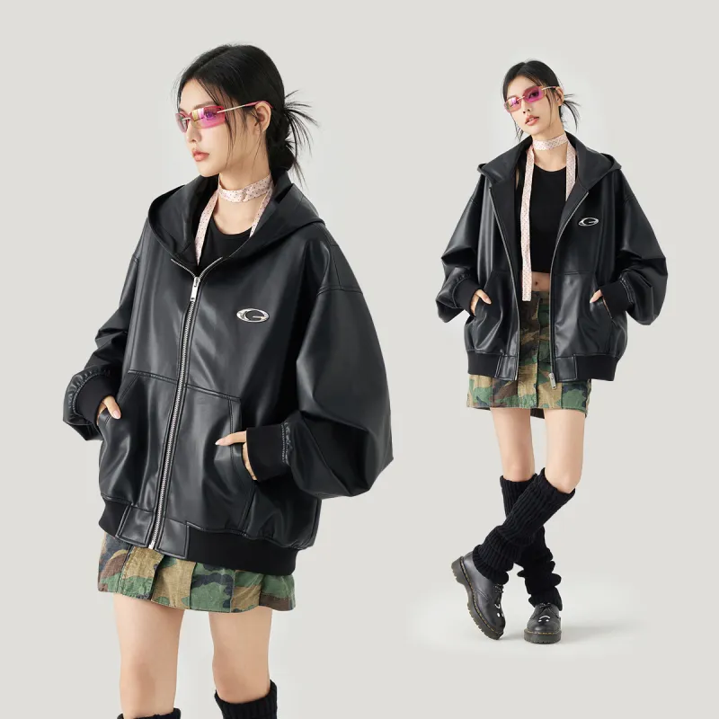 GOLFCROSS Leather Jacket Coat Unisex Black-3