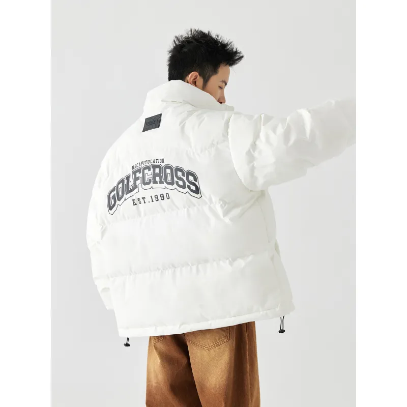 GOLFCROSS Puffer Jacket Coat Unisex Black/White-12