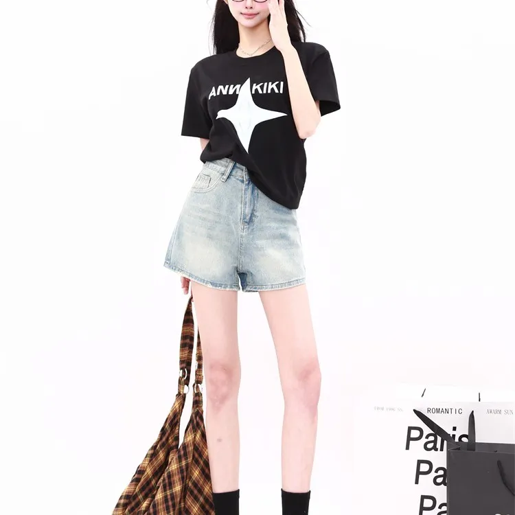 MA JOURNEE Denim Shorts Women's Blue-4