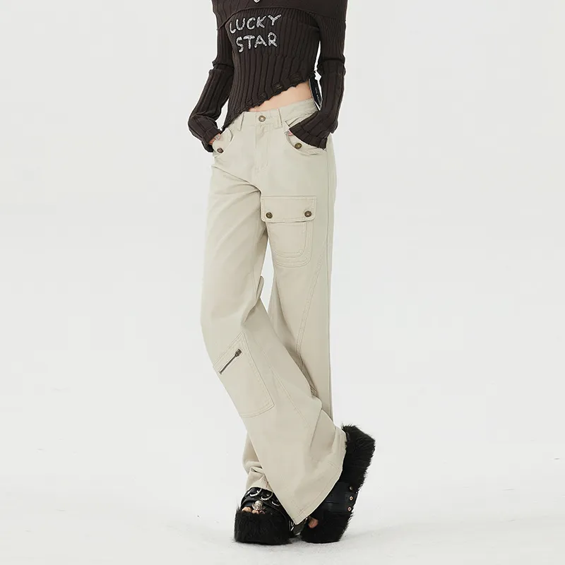 MA JOURNEE Cargo Pants Women's Ecru-4