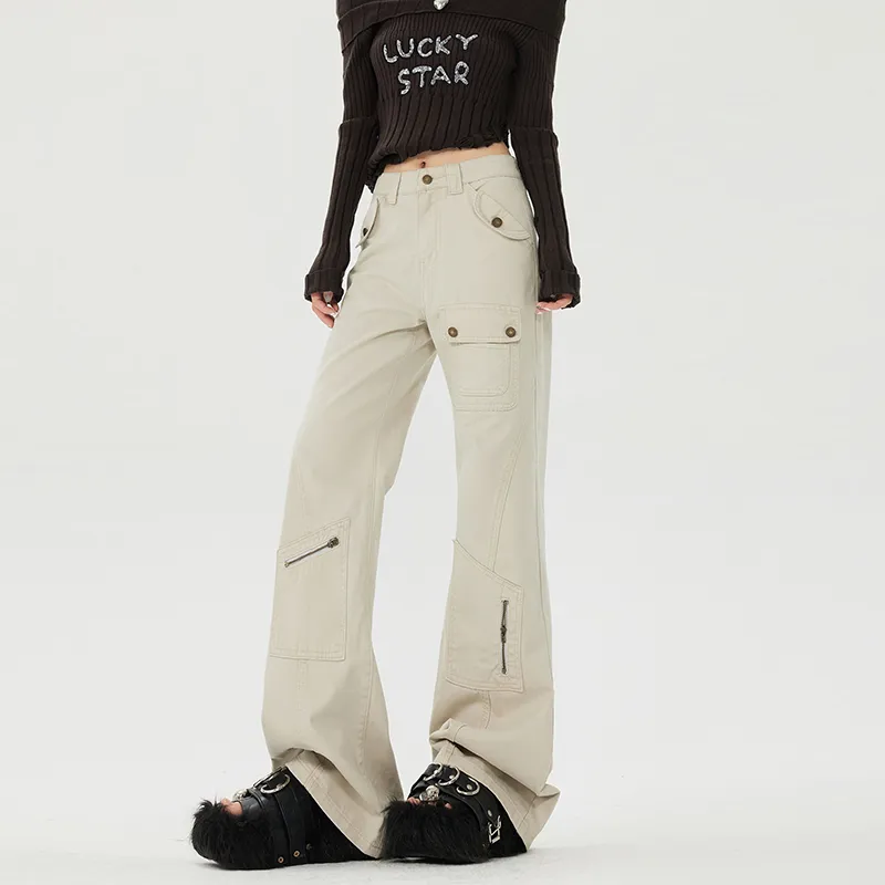 MA JOURNEE Cargo Pants Women's Ecru-3
