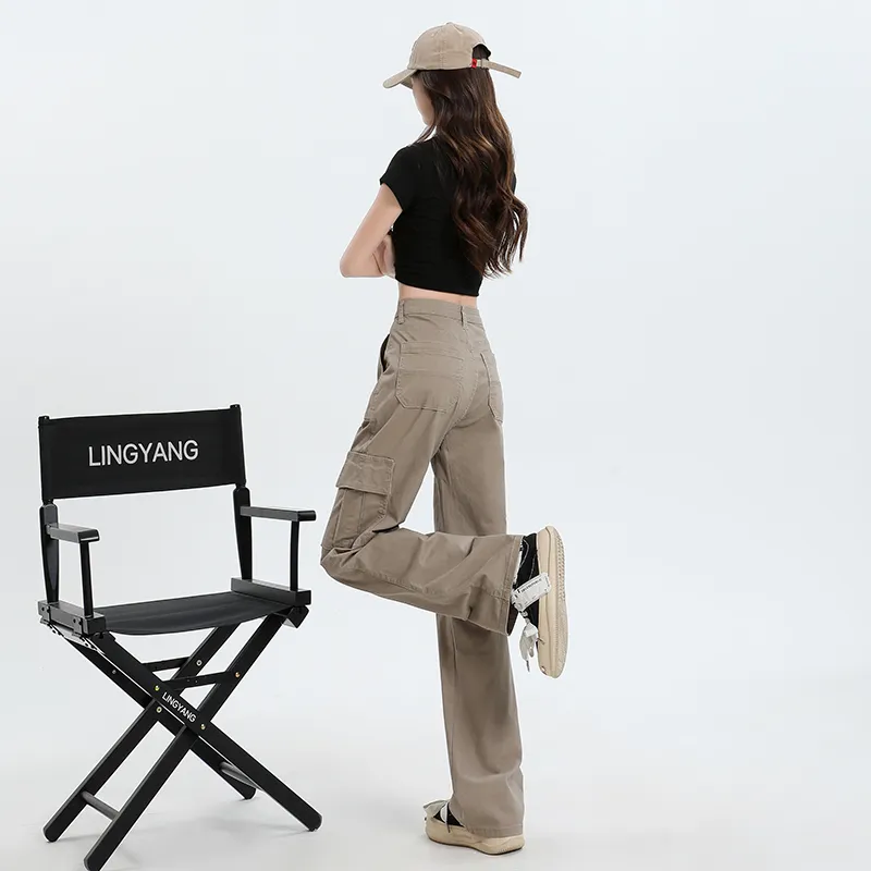 MA JOURNEE Cargo Pants Women's Khaki-5