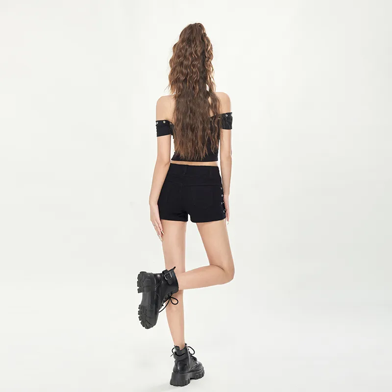 MA JOURNEE Denim Shorts Women's Black-2