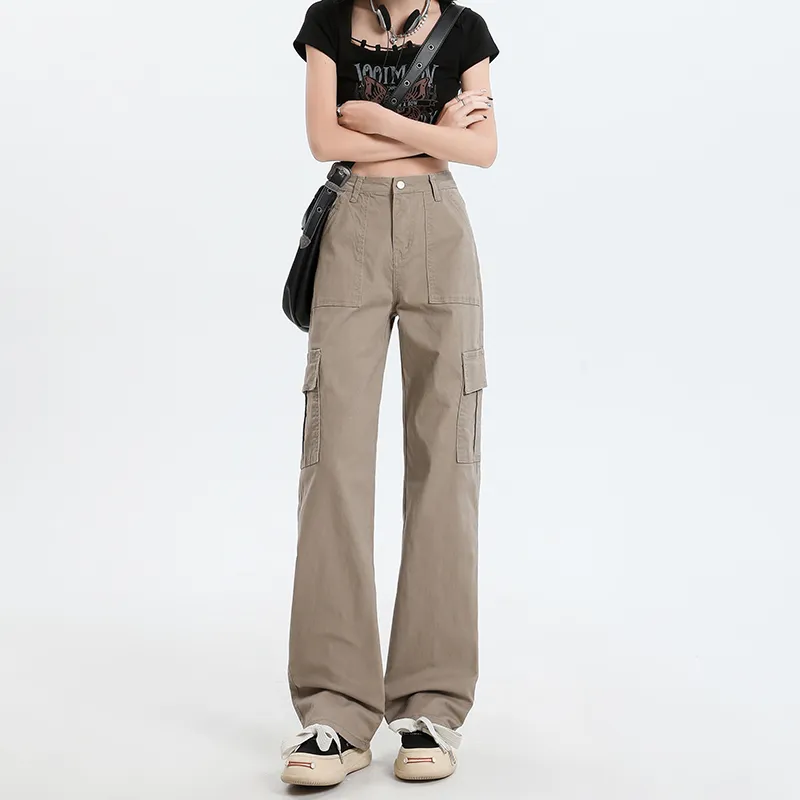 MA JOURNEE Cargo Pants Women's Khaki-2