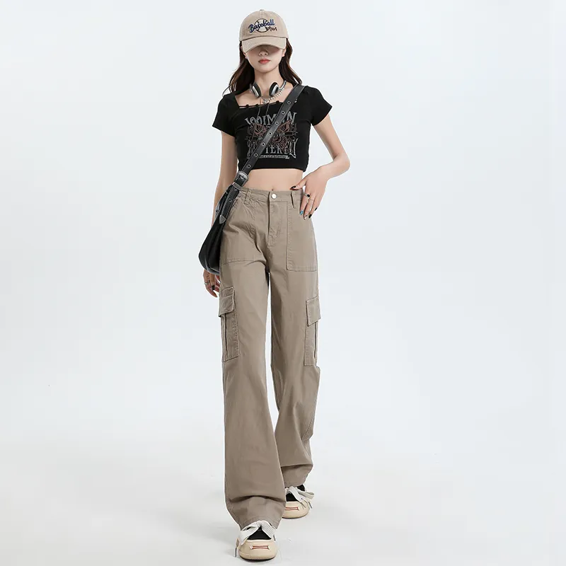 MA JOURNEE Cargo Pants Women's Khaki-4