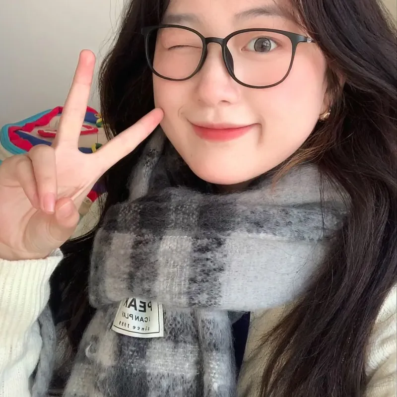 PEAK RIGHT Series Polyester Knit Scarves Unisex Black Gray Color-8