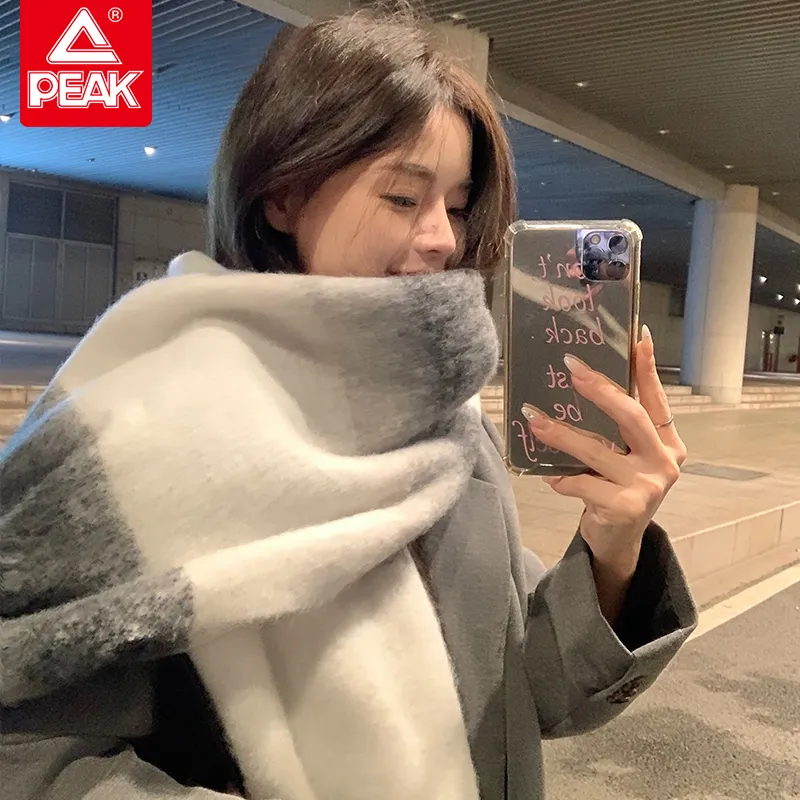 PEAK RIGHT Series Knit Scarves Unisex Black White-1