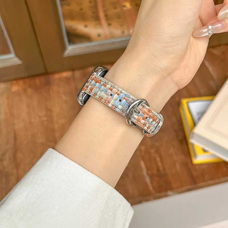 Mr. Strap Watch Band Xiaomi Red Beige Compatibility Leather-11