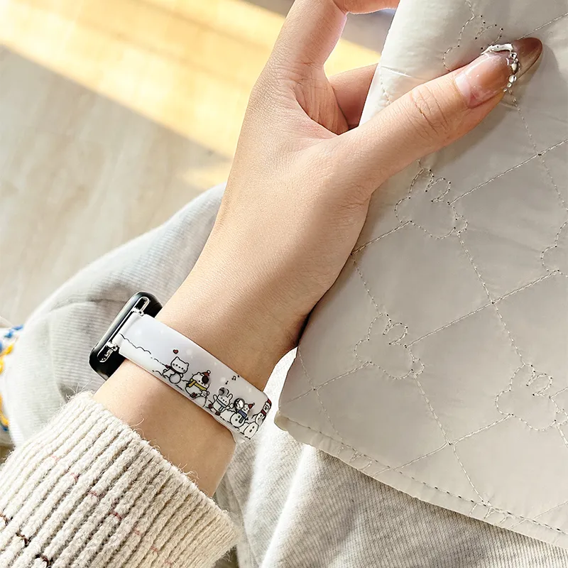 Mr. Strap Watch Band Xiaomi Red Beige Compatibility Silicone Material-1