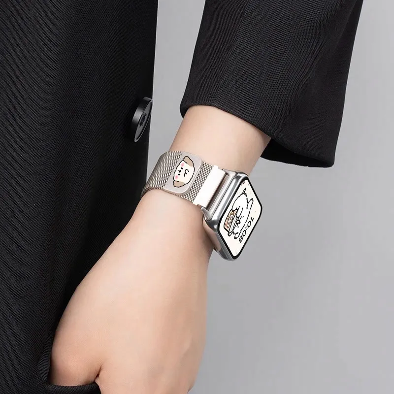Mr. Strap Xiaomi Red Beige Compatibility Watch Band Stainless Steel Material-5