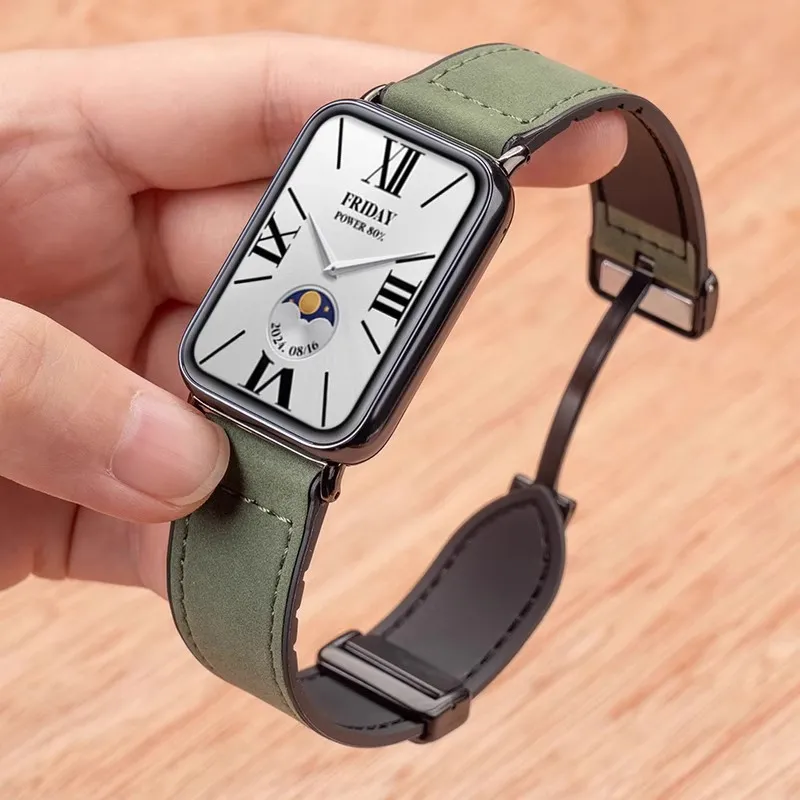 Mr. Strap Xiaomi Compatibility Watch Band 13.5cm~18cm Crazy Horse Print Material-6