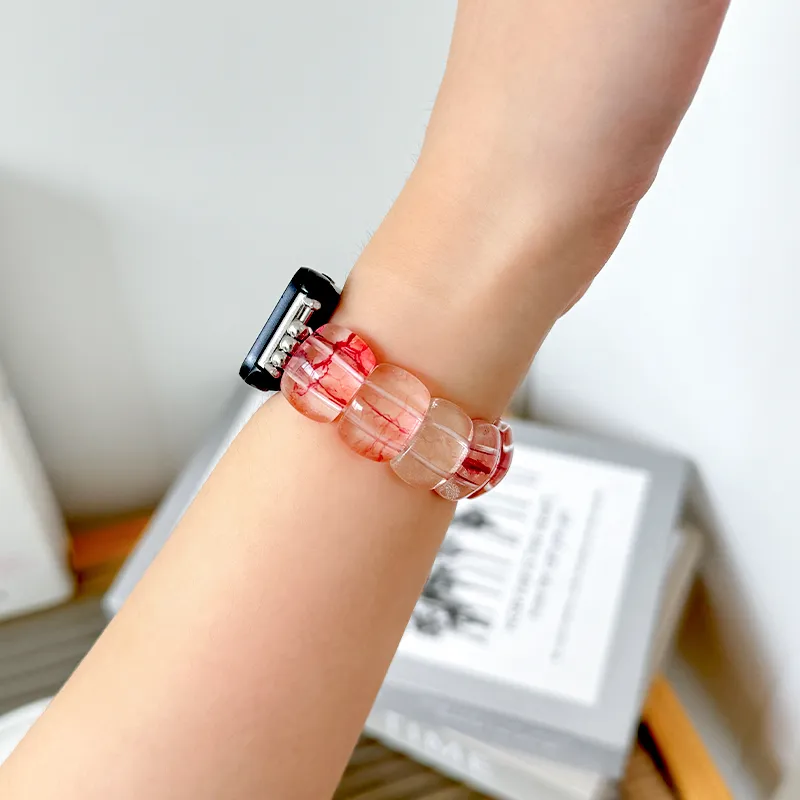 Mr. Strap Compatible With Wristband B4/b3 Strap Crystal Block Beads Smart Bracelet Elastic String Bracelet-3