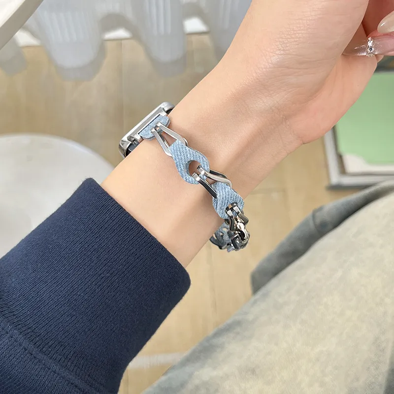 Mr. Strap Watch Band OPPO Compatibility Denim Material-4