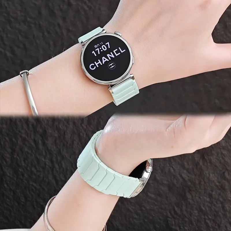 Mr. Strap Watch Band Huawei Compatibility 215m Silicone Material-3