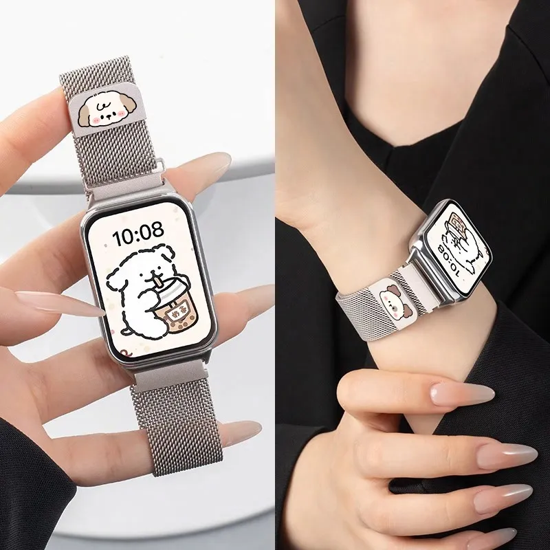 Mr. Strap Xiaomi Red Beige Compatibility Watch Band Stainless Steel Material-6