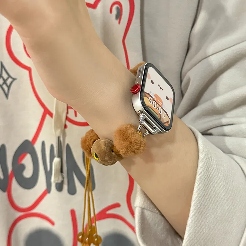 Mr. Strap Watch Band Huawei Compatibility Beads Plush Material-4
