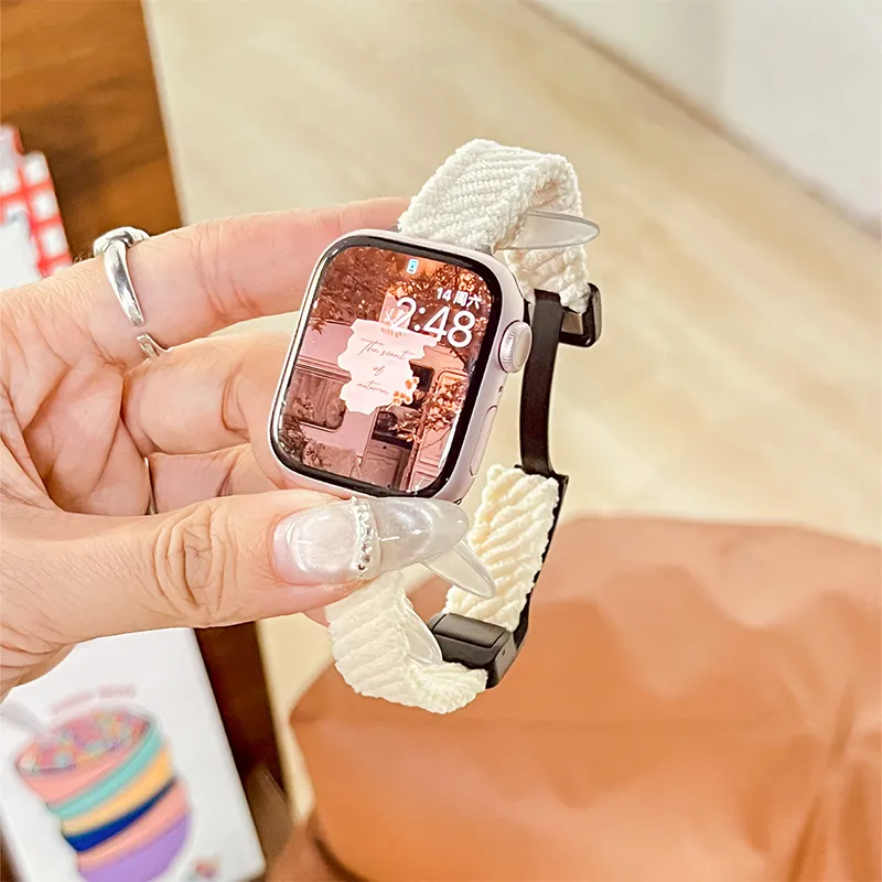 Mr. Strap Watch Bands Apple Compatibility 125~210mm 44mm Corduroy Material-4