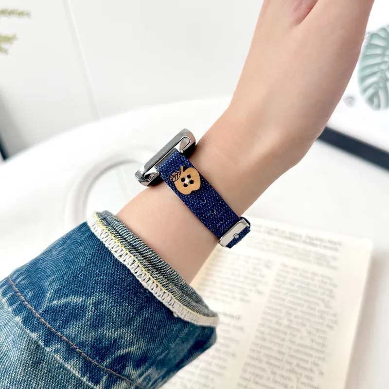 Mr. Strap Watch Bands Xiaomi Compatibility 185mm Denim Material-5