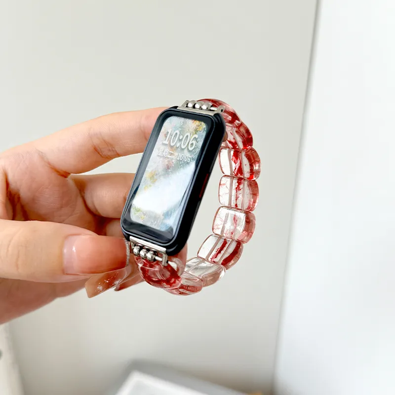 Mr. Strap Compatible With Wristband B4/b3 Strap Crystal Block Beads Smart Bracelet Elastic String Bracelet-9