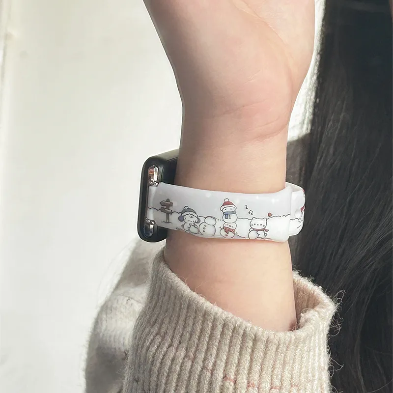 Mr. Strap Watch Band Xiaomi Red Beige Compatibility Silicone Material-4