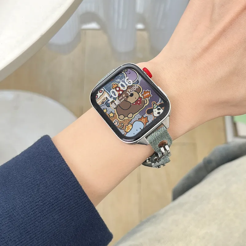 Mr. Strap Watch Band Huawei Compatibility Denim Material-3